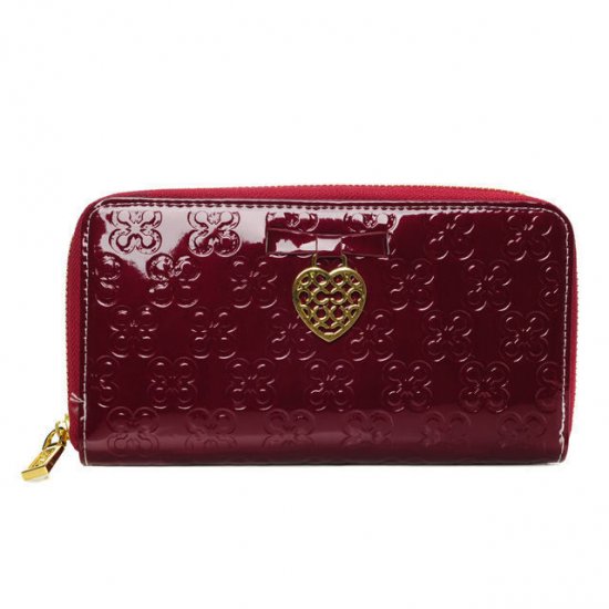 Coach Waverly Hearts Accordion Zip Large Red Wallets DVH | Women